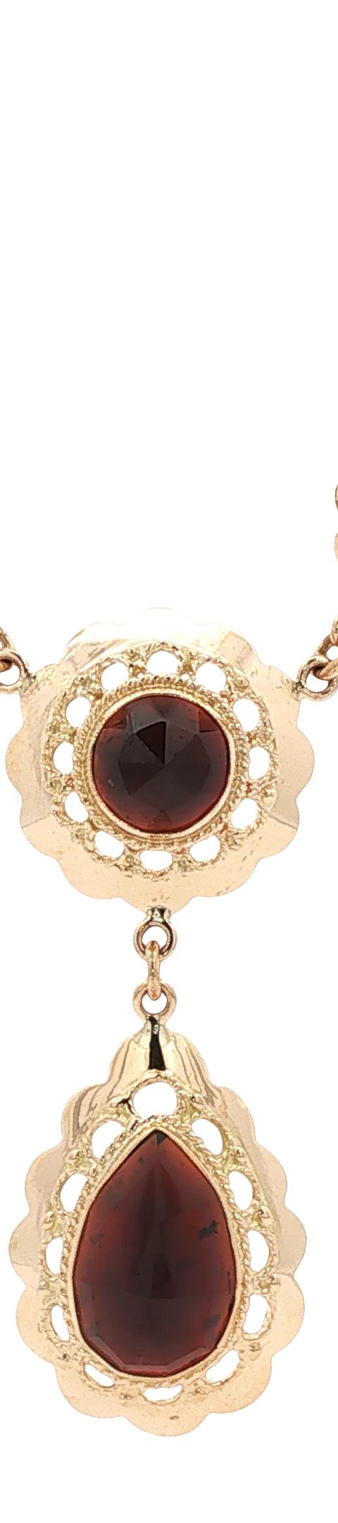 Vintage 14K Gold Necklace with Garnet